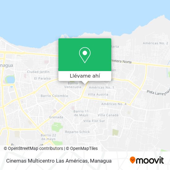 Mapa de Cinemas Multicentro Las Américas
