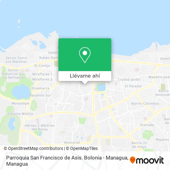 Mapa de Parroquia San Francisco de Asis. Bolonia - Managua