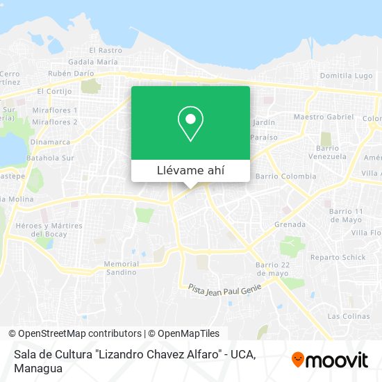 Mapa de Sala de Cultura "Lizandro Chavez Alfaro" - UCA