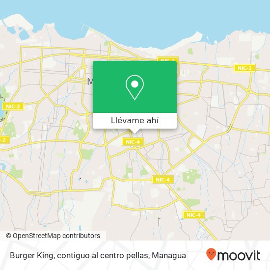 Mapa de Burger King, contiguo al centro pellas