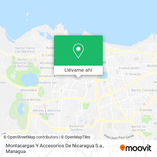 Mapa de Montacargas Y Accesorios De Nicaragua S.a.