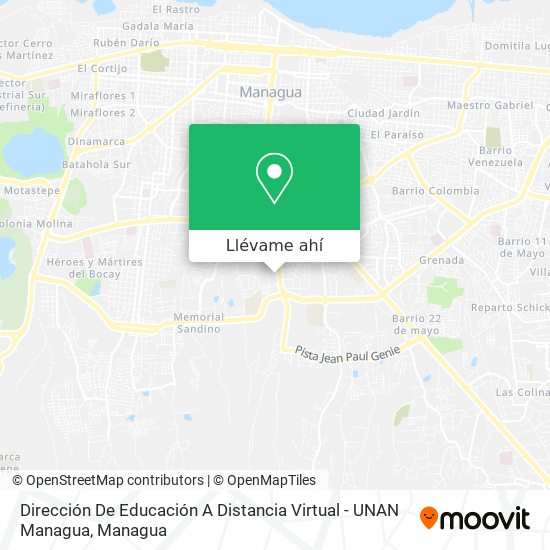 Mapa de Dirección De Educación A Distancia Virtual - UNAN Managua
