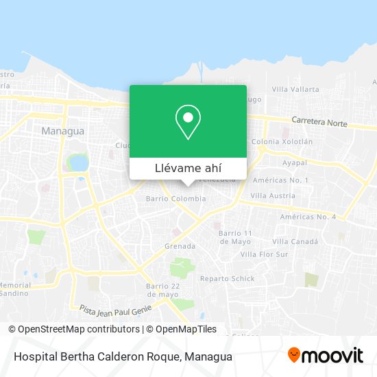 Mapa de Hospital Bertha Calderon Roque