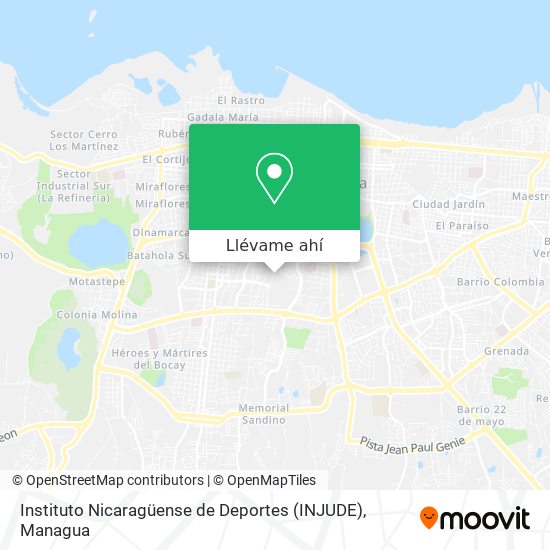 Mapa de Instituto Nicaragüense de Deportes (INJUDE)