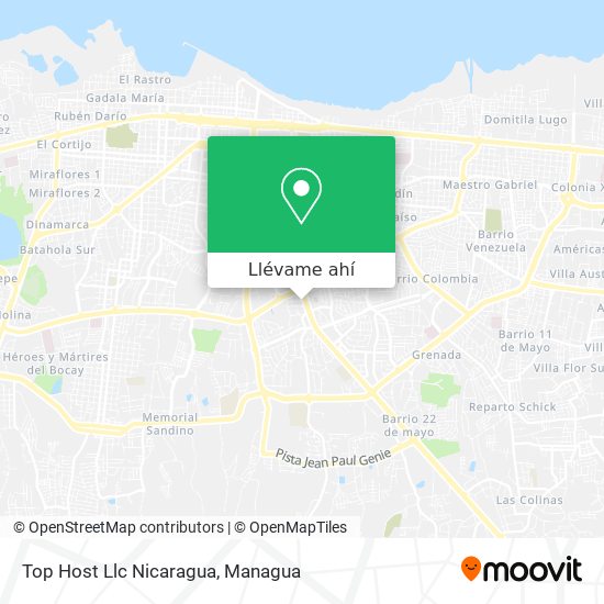 Mapa de Top Host Llc Nicaragua