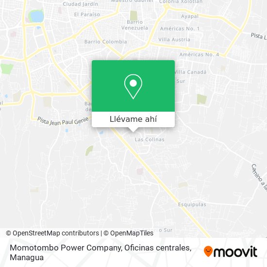 Mapa de Momotombo Power Company, Oficinas centrales