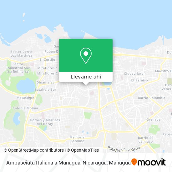 Mapa de Ambasciata Italiana a Managua, Nicaragua