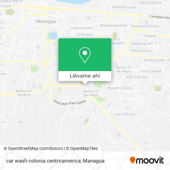 Mapa de car wash colonia centroamerica