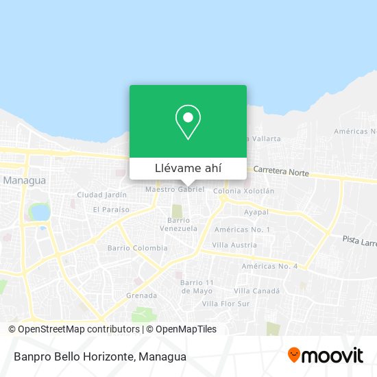 Mapa de Banpro Bello Horizonte