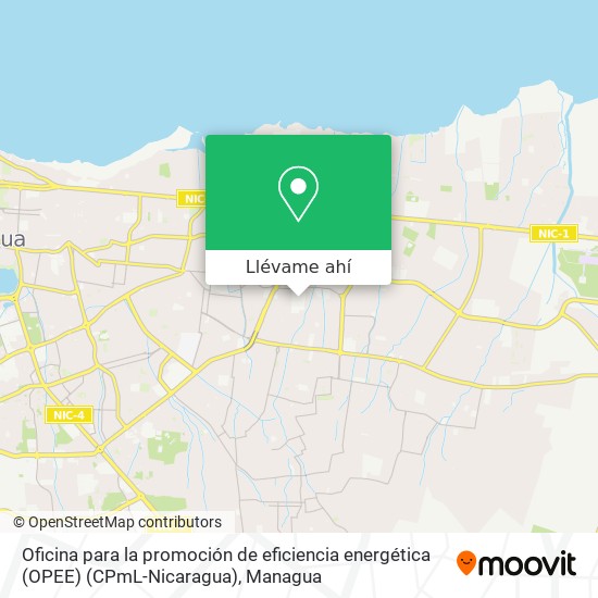 Mapa de Oficina para la promoción de eficiencia energética (OPEE) (CPmL-Nicaragua)