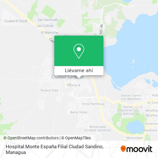 Mapa de Hospital Monte España Filial Ciudad Sandino