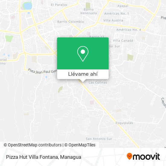 Mapa de Pizza Hut Villa Fontana