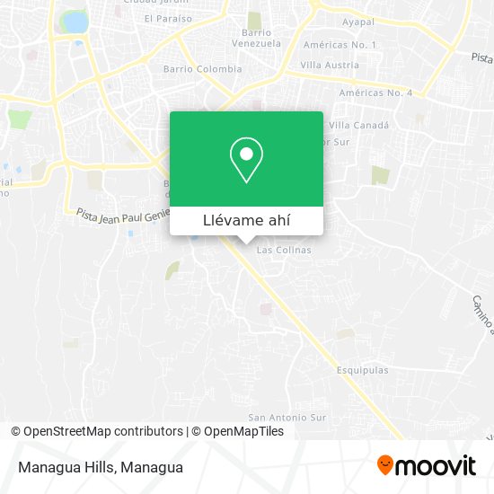 Mapa de Managua Hills