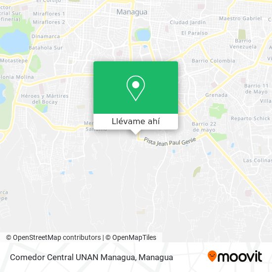 Mapa de Comedor Central UNAN Managua