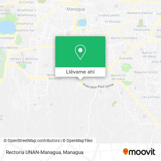 Mapa de Rectoria UNAN-Managua