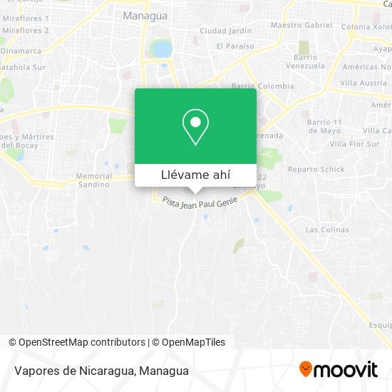 Mapa de Vapores de Nicaragua