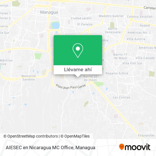 Mapa de AIESEC en Nicaragua MC Office
