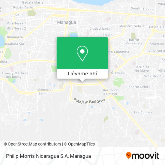 Mapa de Philip Morris Nicaragua S.A