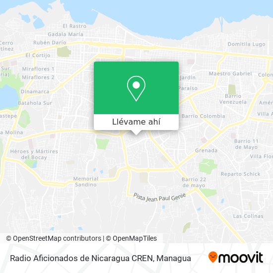 Mapa de Radio Aficionados de Nicaragua CREN