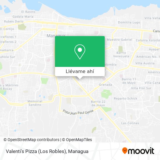 Mapa de Valenti's Pizza (Los Robles)