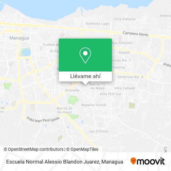 Mapa de Escuela Normal Alessio Blandon Juarez