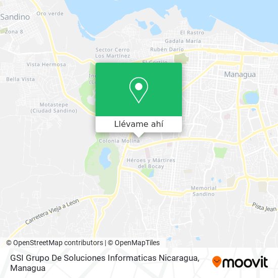 Mapa de GSI Grupo De Soluciones Informaticas Nicaragua