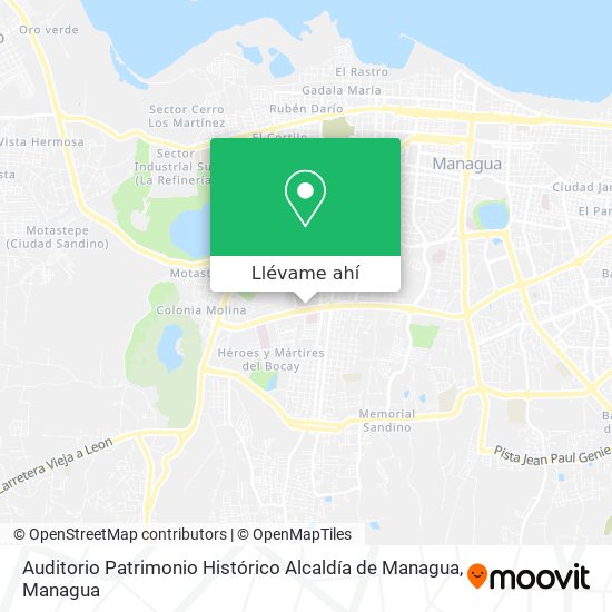 Mapa de Auditorio Patrimonio Histórico Alcaldía de Managua