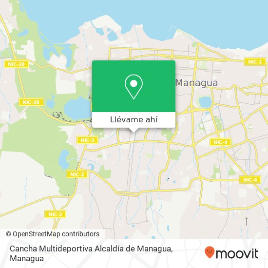 Mapa de Cancha Multideportiva Alcaldía de Managua