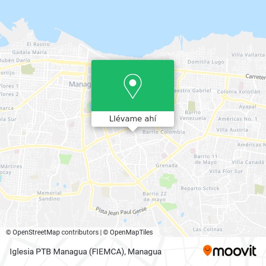 Mapa de Iglesia PTB  Managua (FIEMCA)