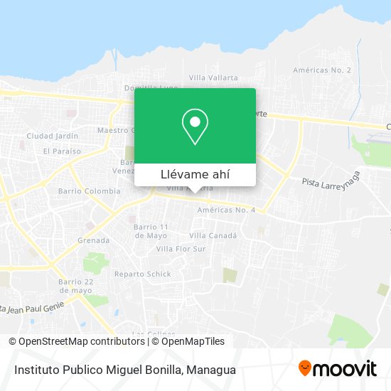 Mapa de Instituto Publico Miguel Bonilla
