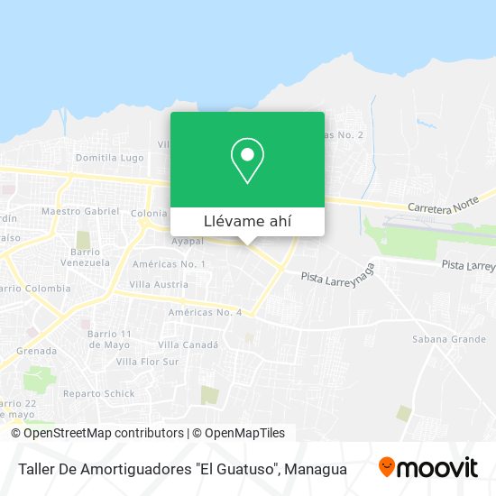 Mapa de Taller De Amortiguadores "El Guatuso"