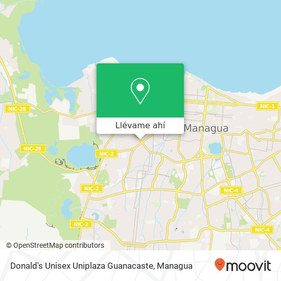 Mapa de Donald's Unisex Uniplaza Guanacaste