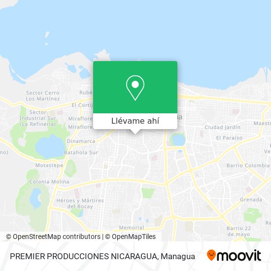 Mapa de PREMIER PRODUCCIONES NICARAGUA
