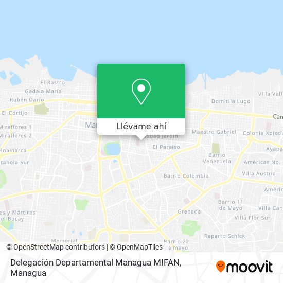 Mapa de Delegación Departamental Managua MIFAN