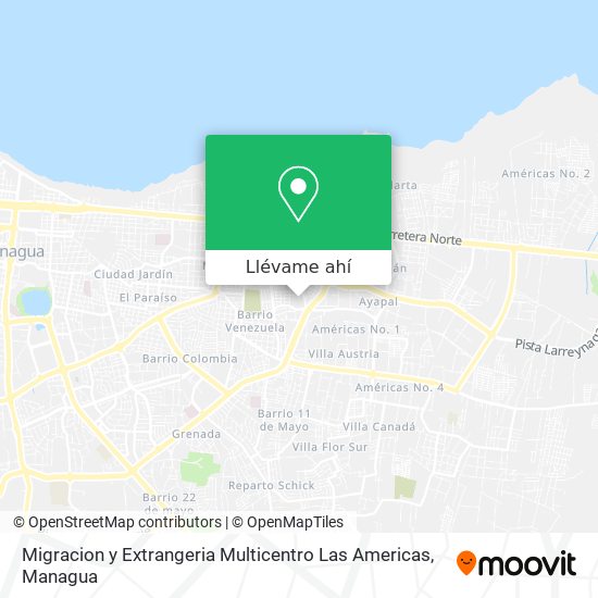 Mapa de Migracion y Extrangeria Multicentro Las Americas