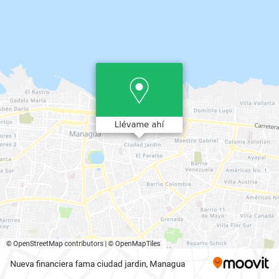 Mapa de Nueva financiera fama ciudad jardin