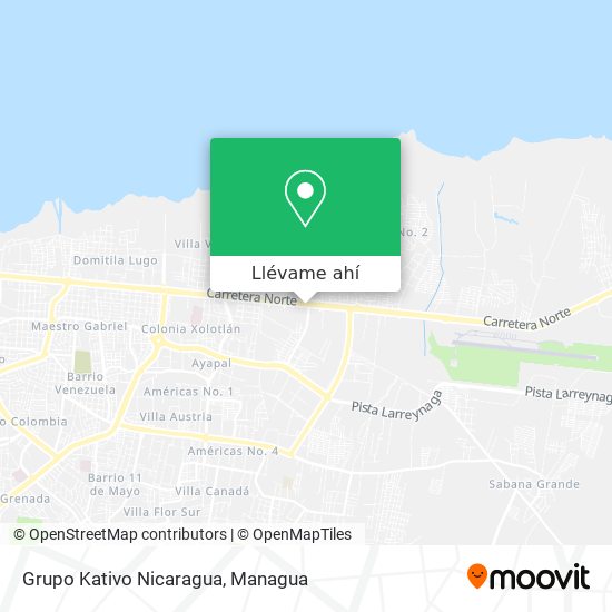 Mapa de Grupo Kativo Nicaragua