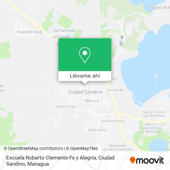 Mapa de Escuela Roberto Clemente Fe y Alegría, Ciudad Sandino
