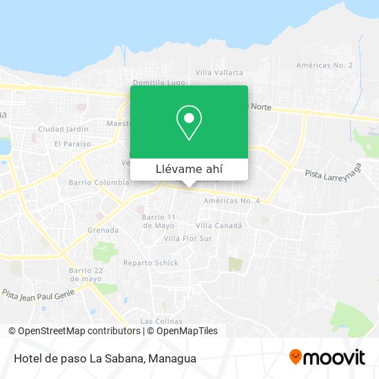Mapa de Hotel de paso La Sabana