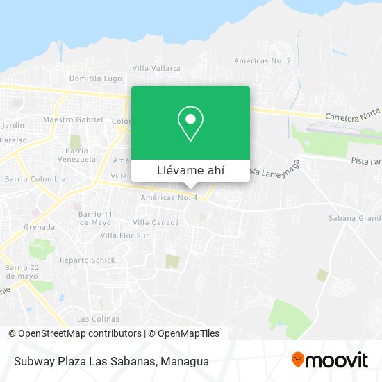 Mapa de Subway Plaza Las Sabanas