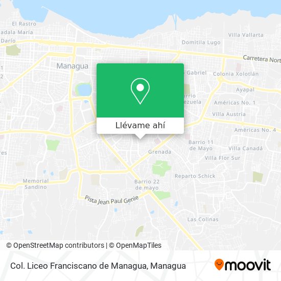 Mapa de Col. Liceo Franciscano de Managua