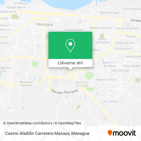 Mapa de Casino Aladdin Carretera Masaya