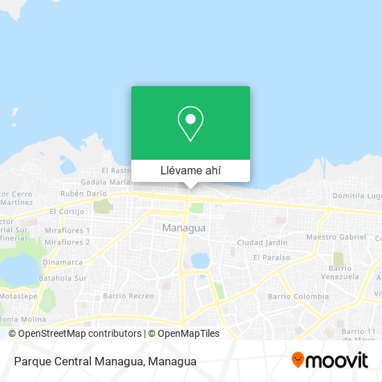 Mapa de Parque Central Managua