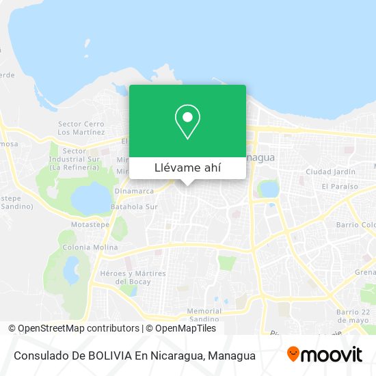 Mapa de Consulado De BOLIVIA En Nicaragua