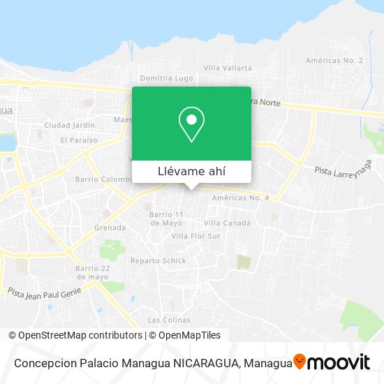 Mapa de Concepcion Palacio Managua NICARAGUA