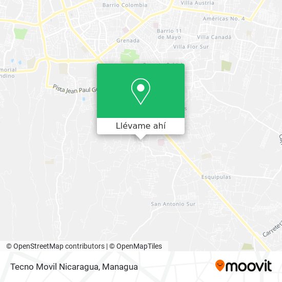 Mapa de Tecno Movil Nicaragua