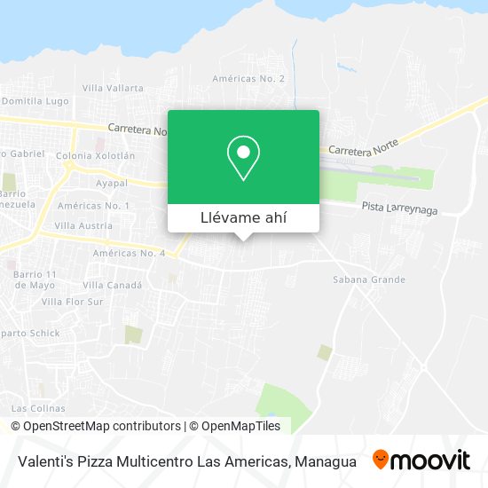 Mapa de Valenti's Pizza Multicentro Las Americas