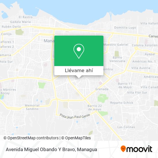 Mapa de Avenida Miguel Obando Y Bravo