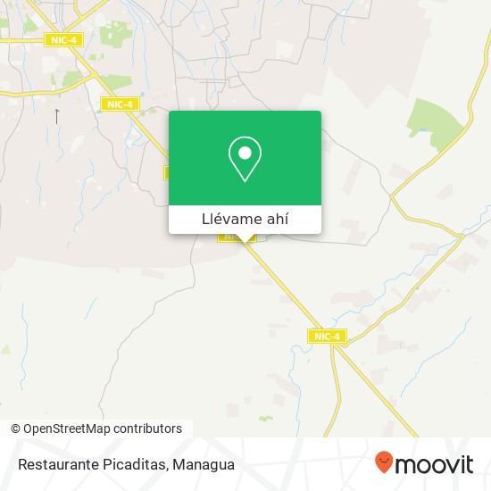 Mapa de Restaurante Picaditas, Carretera a Masaya Distrito V, Managua