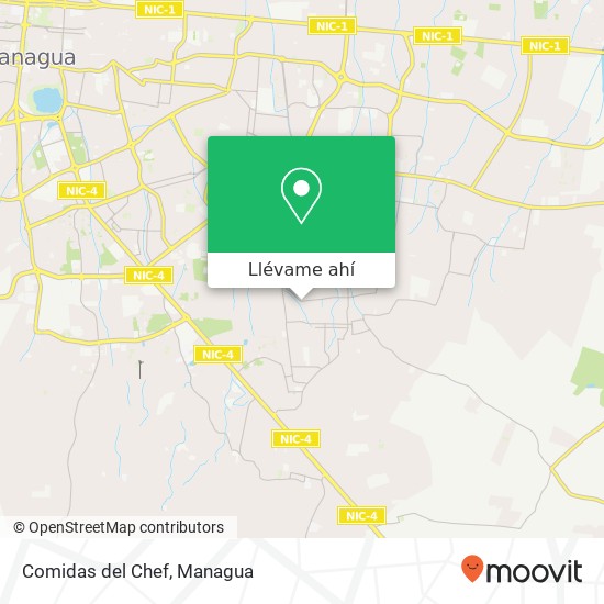 Mapa de Comidas del Chef, Distrito V, Managua